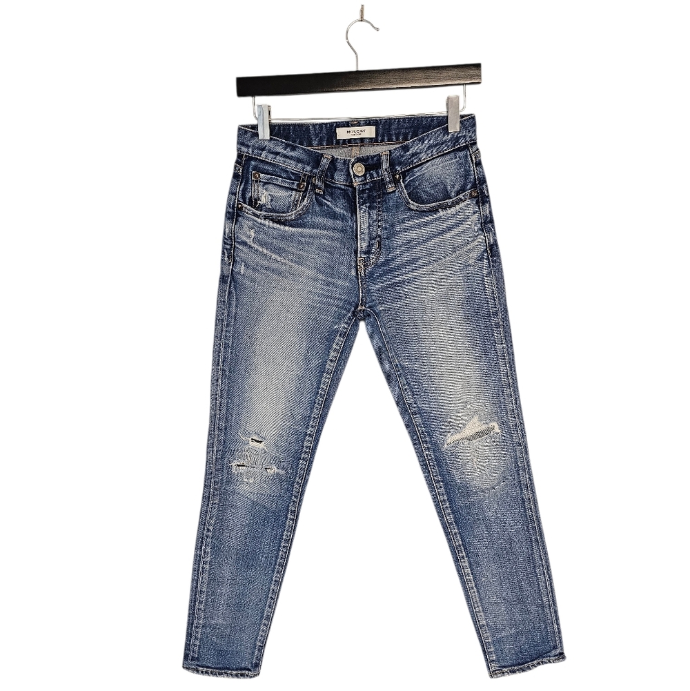Moussy Vintage Mid Rise Distressed Blue Ankle‎ Skinny Jeans 26 Preowned